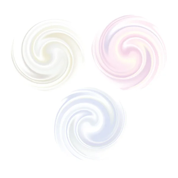 Swirl mjölk, yoghurt, grädde eller kosmetika bakgrund — Stock vektor