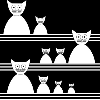 Kediler sorunsuz vektör arka plan şablonu tasarımı için soyut