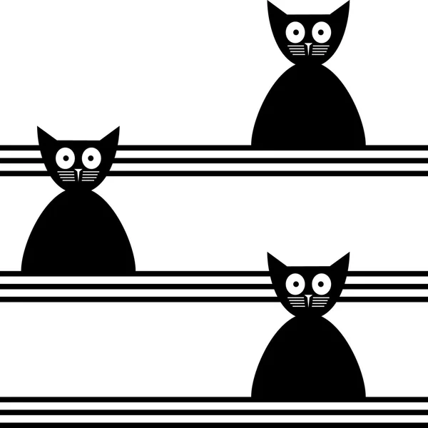 Gatos Resumen sin costura vector de fondo Plantilla para el diseño — Vector de stock