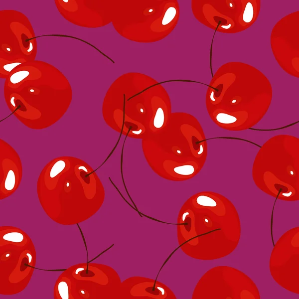 Cherry, vector seamless pattern background summer