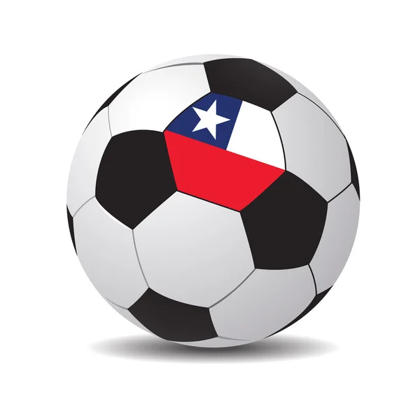 Vektör futbol topu ile Şili bayrağı. — Stok Vektör