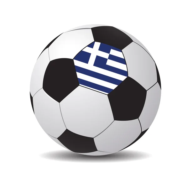 Pallone da calcio vettoriale con la bandiera della Grecia . — Vettoriale Stock