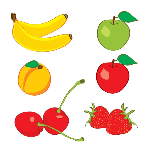 五颜六色的水果在手画素描 — 图库矢量图片
