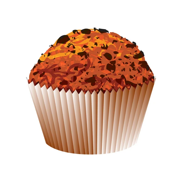 Muffin con pastel de chocolate. Objeto vectorial — Archivo Imágenes Vectoriales