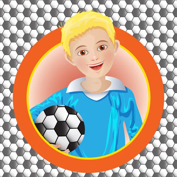 Pojke fotbollspelare i bakgrunden — Stock vektor