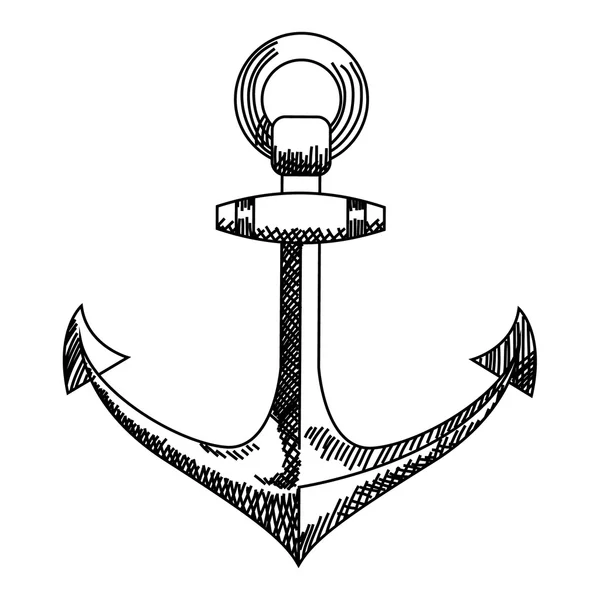 Anchor icon. Nautical vector isolated white, black — Stock Vector