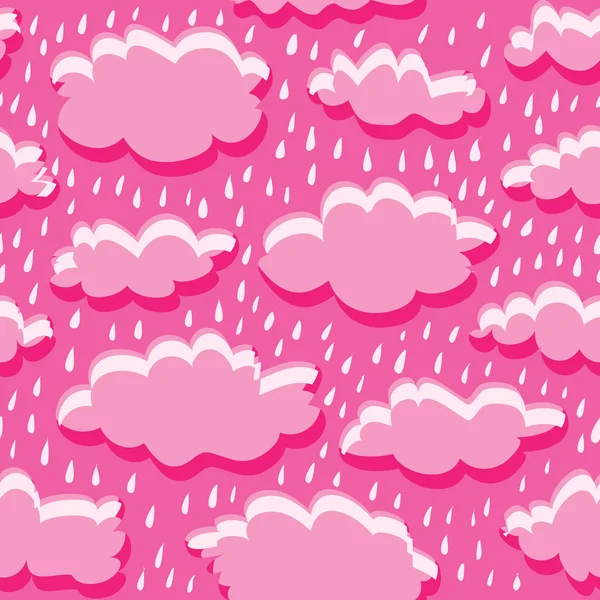 Seamless pattern of clouds and rain — Stock Vector
