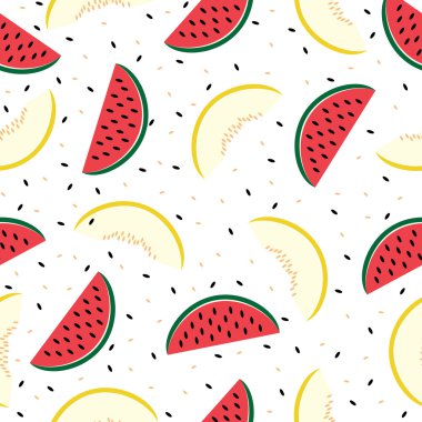dilim karpuz ve kavun, seamless modeli.