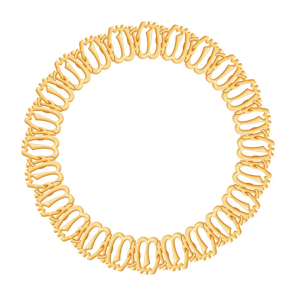 Round frame on a white background - gold chain, religious symbol Islam — Stock Vector