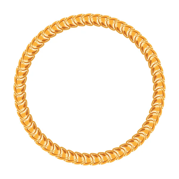 Golden chain - round frame on the white background — Stock Vector