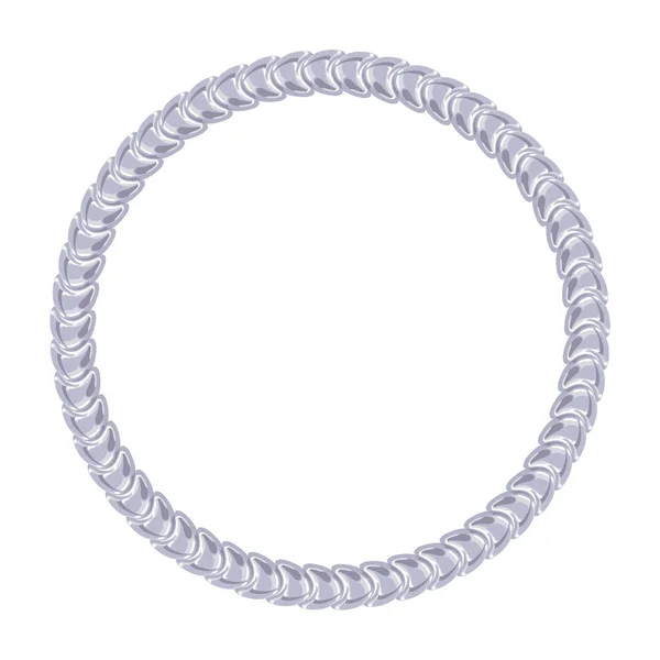 Chaîne argentée - cadre rond sur fond blanc . — Image vectorielle