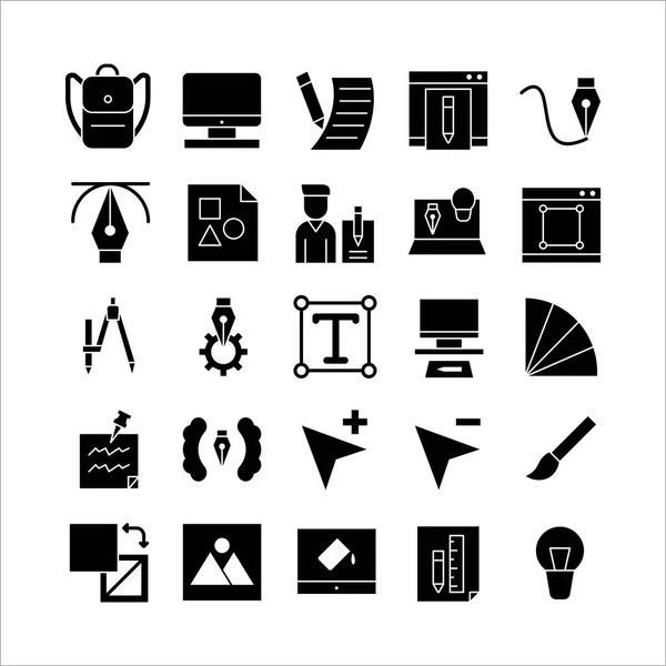 Design Pictogram Set Vector Solide Voor Website Mobiele App Presentatie — Stockvector