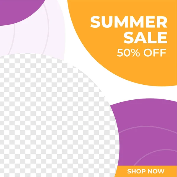 Summer Sale Discount Feed Design Social Media Post Template — Stock Vector