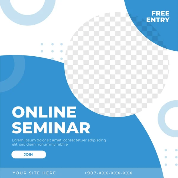 Online Seminar Webinar Feed Design Social Media Post Template 벡터 그래픽