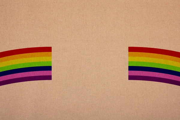 Tual üzerine yağlıboya, perakende bir büyütmede gökkuşağı renkleri