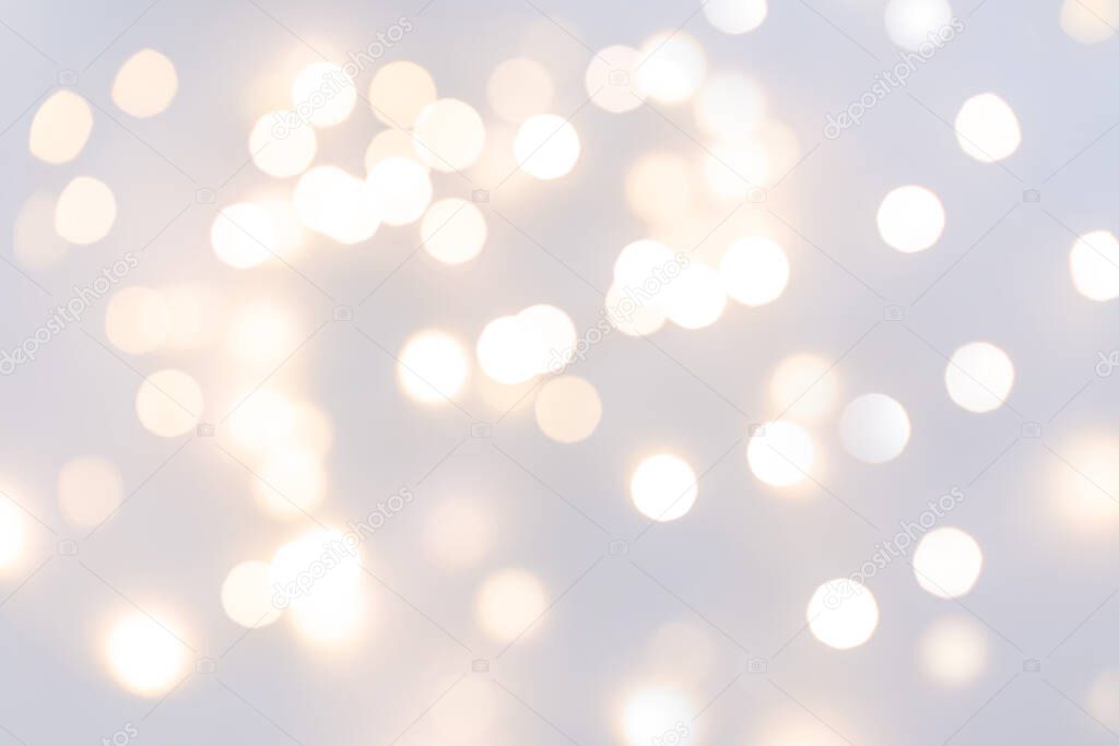 Defocus Christmas lights on a grey background