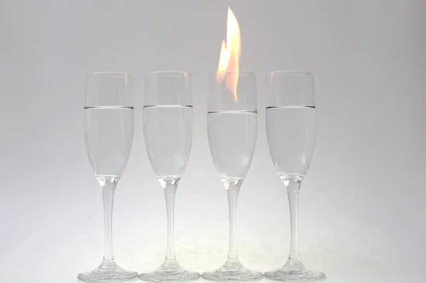 Glass on fire — Stock Photo, Image