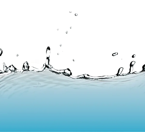 Water en Golf bubbels op witte achtergrond — Stockfoto