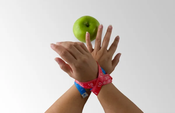 Resisting to eat unhealthy food. — Stock Photo, Image