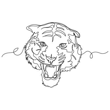 Yeni yıl 2022 'de beyaz arka planda silüet olarak kaplan saldırganlığının sürekli bir çizimi. Doğrusal biçimlendirilmiş.