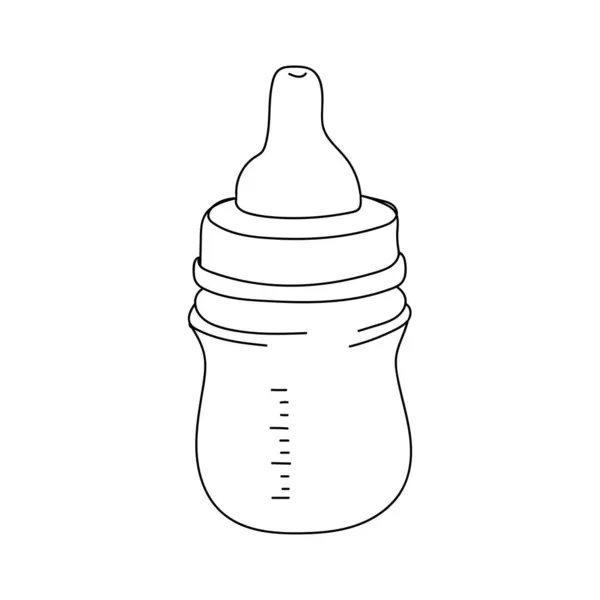 Tekenen Graveren Inkt Lijn Kunst Lineaire Vector Illustratie Baby Voeding — Stockvector
