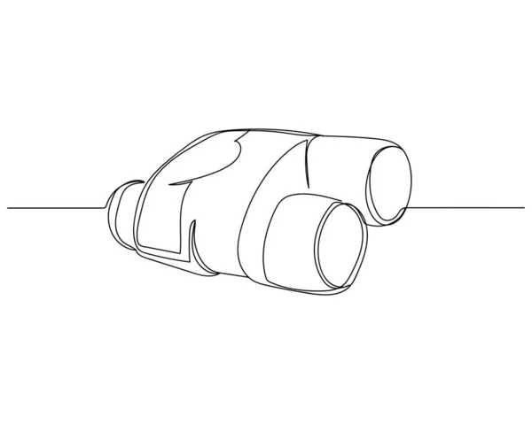 Plan Continu Une Ligne Télescope Binoculaire Silhouette Sur Fond Blanc — Image vectorielle