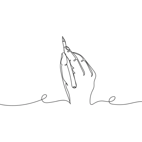 Vector Durchgängig Eine Einzige Linienzeichnung Von Hand Zeichnet Eine Bleistiftwerbung — Stockvektor