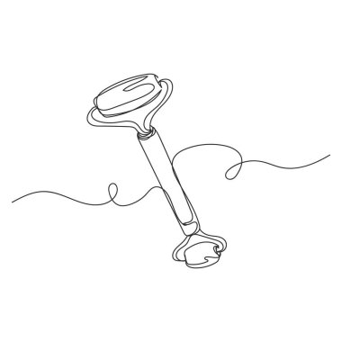 Güzellik masajı terapisi için beyaz arka planda sürekli tek bir yüz çizimi yapın. Doğrusal biçimlendirilmiş.