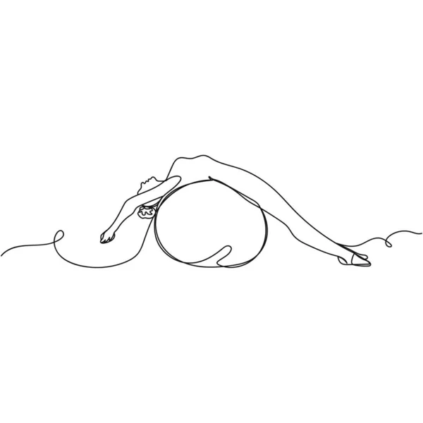 Vecteur Continu Une Seule Ligne Dessin Femme Attrayante Dans Yoga — Image vectorielle