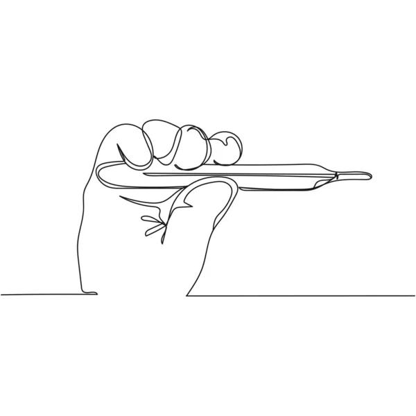 Vector Kontinuierlich Eine Einzige Linie Zeichnen Symbol Des Arztes Hand — Stockvektor