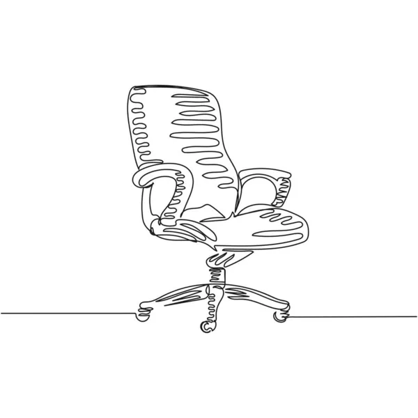 Vecteur Continu Une Seule Ligne Dessin Icône Chaise Bureau Silhouette — Image vectorielle