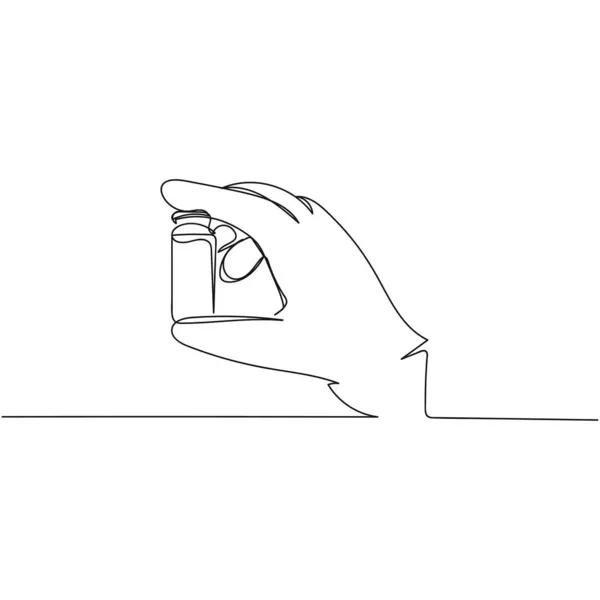 Векторний Безперервний Іконка Малювання Однієї Лінії Вакцини Дельта Ковадла Силуеті — стоковий вектор