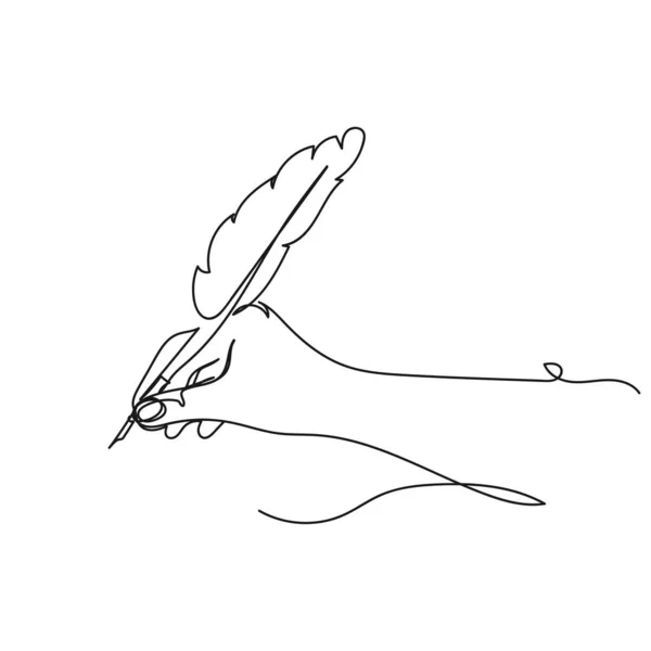Vector Kontinuierliche Eine Einzige Linie Zeichnen Symbol Der Hand Halten — Stockvektor