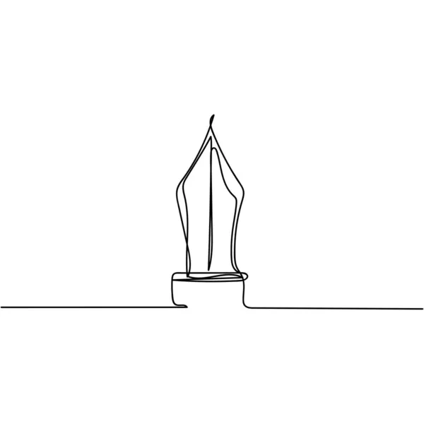 Вектор Безперервної Однієї Лінії Зображення Пір Силуеті Білому Тлі Лінійно — стоковий вектор