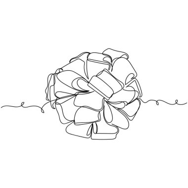 Beyaz arka planda siluet şeklinde tek bir çizginin devamlı simgesini çizen vektör. Doğrusal biçimlendirilmiş.