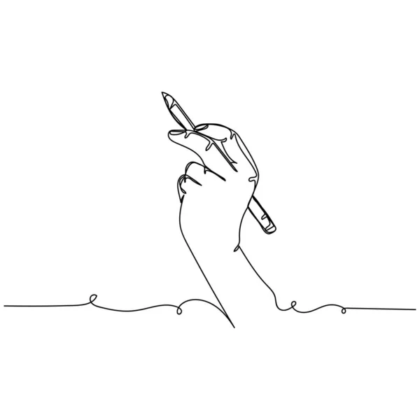白い背景にペンで手書きのベクトル連続1本の線画アイコン 線形形式 — ストックベクタ