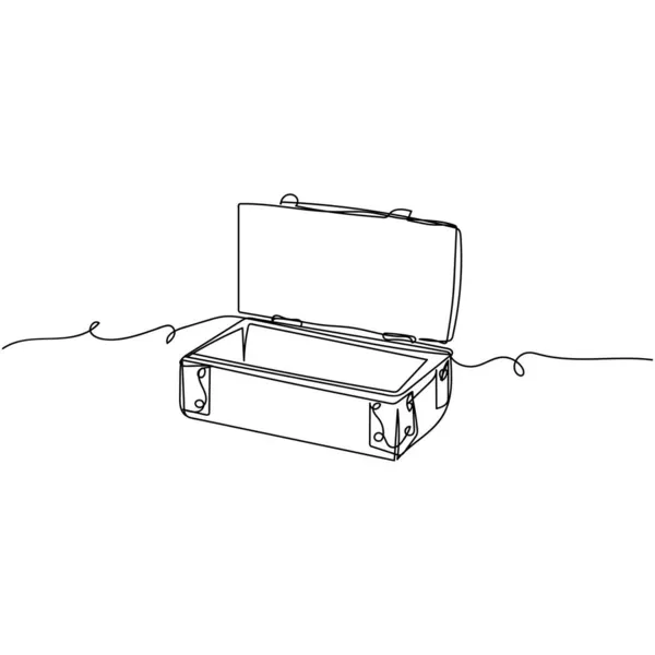 Vector Kontinuierlich Eine Einzige Linie Zeichensymbol Der Stilisierten Armee Box — Stockvektor