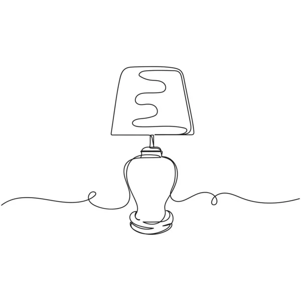 Vecteur Continu Une Seule Icône Dessin Ligne Lampe Antique Silhouette — Image vectorielle