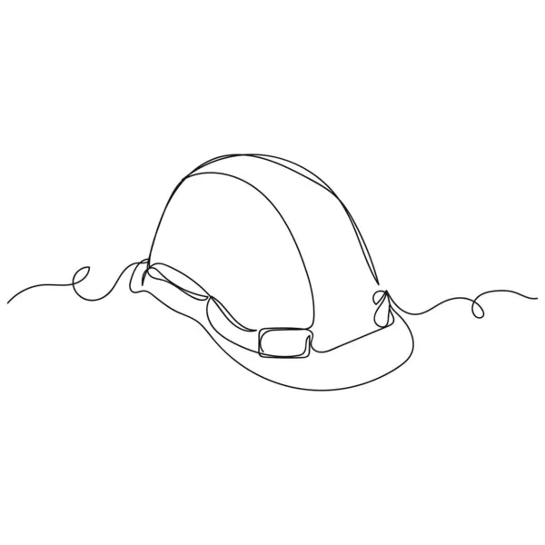 Beyaz Arka Planda Siluet Şeklinde Tek Bir Çizgili Şapka Ikonu — Stok Vektör