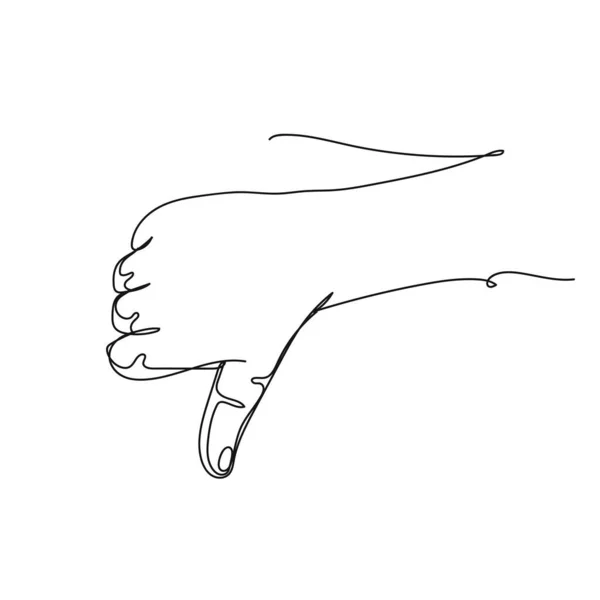Vector Kontinuierlich Eine Einzige Linie Zeichnen Symbol Der Hand Daumen — Stockvektor