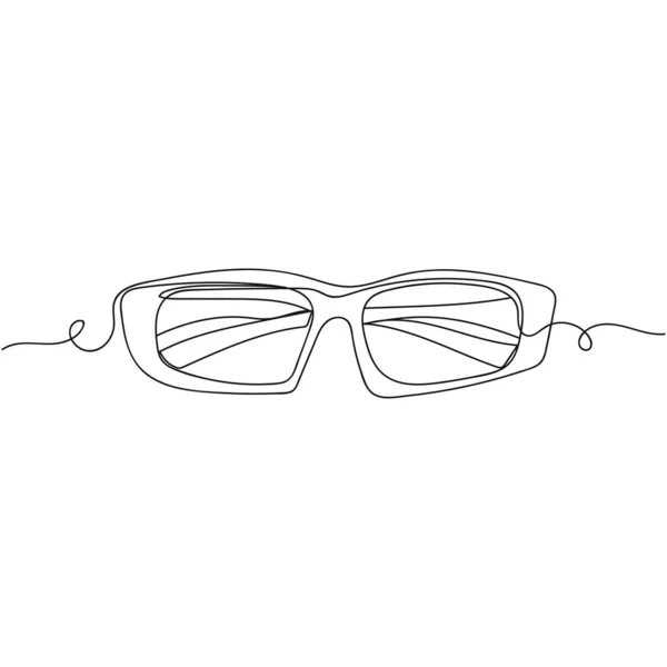 Vektor Spojitý Jednořádková Kresba Ikona Filmové Brýle Siluetě Bílém Pozadí — Stockový vektor
