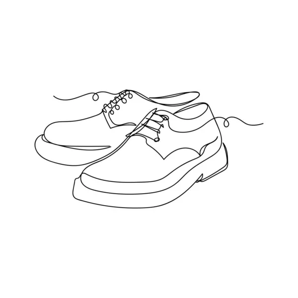 Vector Contínua Uma Única Linha Desenho Ícone Belo Par Sapatos — Vetor de Stock
