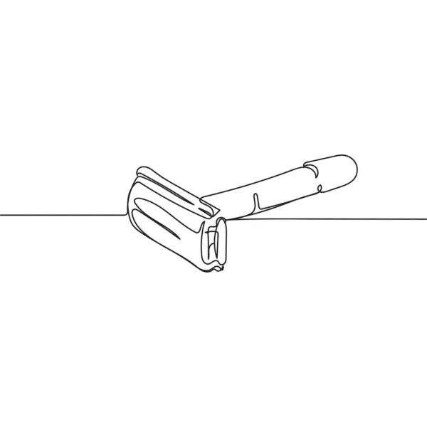 Vector Kontinuierliche Eine Einzige Linie Zeichensymbol Der Klassischen Rasiermesser Silhouette — Stockvektor