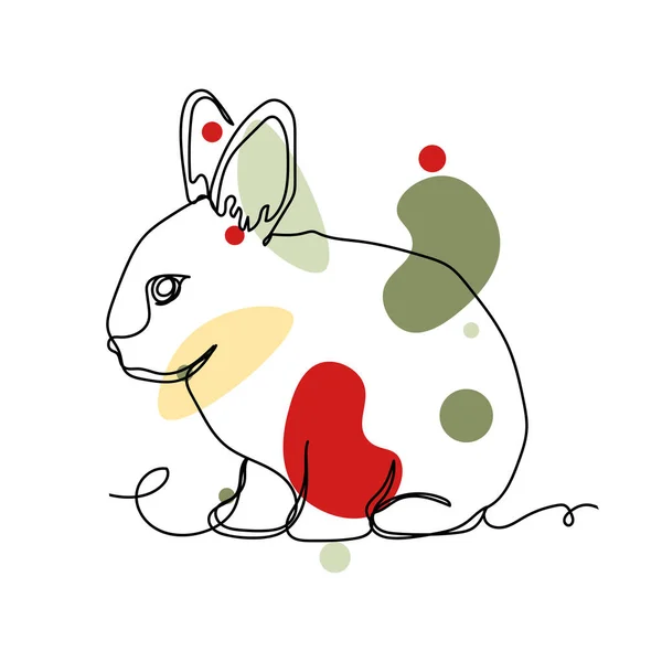 Векторная Абстракция Непрерывная Одна Простая Строка Рисует Иконку Кролика Пасхи — стоковый вектор
