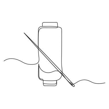 Vektör soyut sürekli tek bir basit çizgi çizim simgesi siluet çizimi.