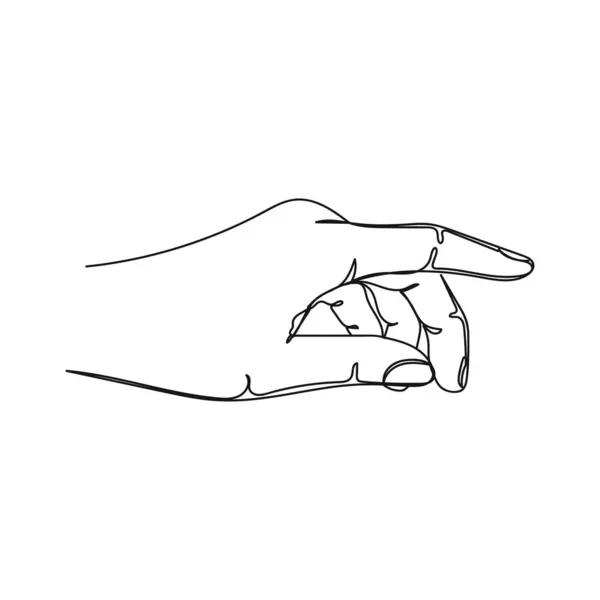 Векторная Абстракция Непрерывная Одна Простая Линия Рисунок Иконка Руки Показывая — стоковый вектор