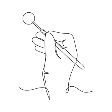 Vektör soyut sürekli tek bir basit çizgi çizim ikonu siluet çizim.