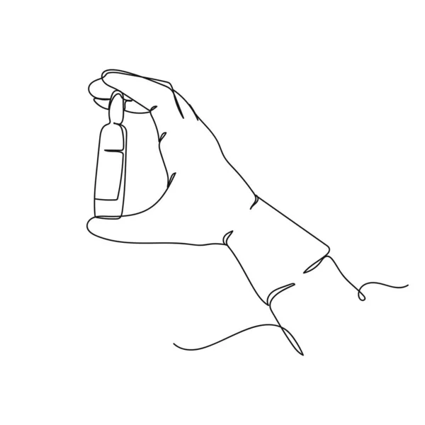 Векторная Абстракция Непрерывная Одна Простая Строка Рисунок Иконки Стоматолога Руки — стоковый вектор
