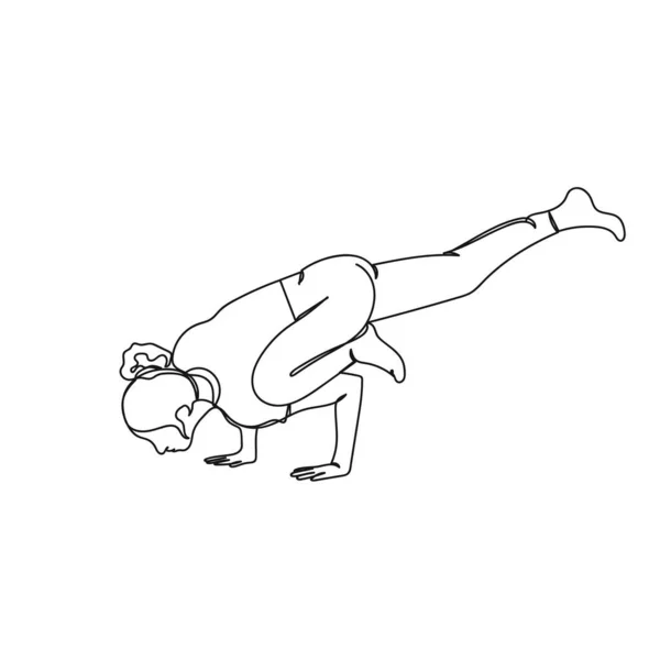 Vektör Soyut Sürekli Tek Bir Basit Çizgi Çizimi Yoga Kadını — Stok Vektör