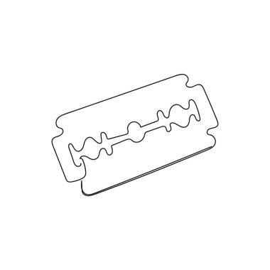 Vektör soyut sürekli tek bir basit çizgi çizimi siluet çizimi içinde jilet simgesi.